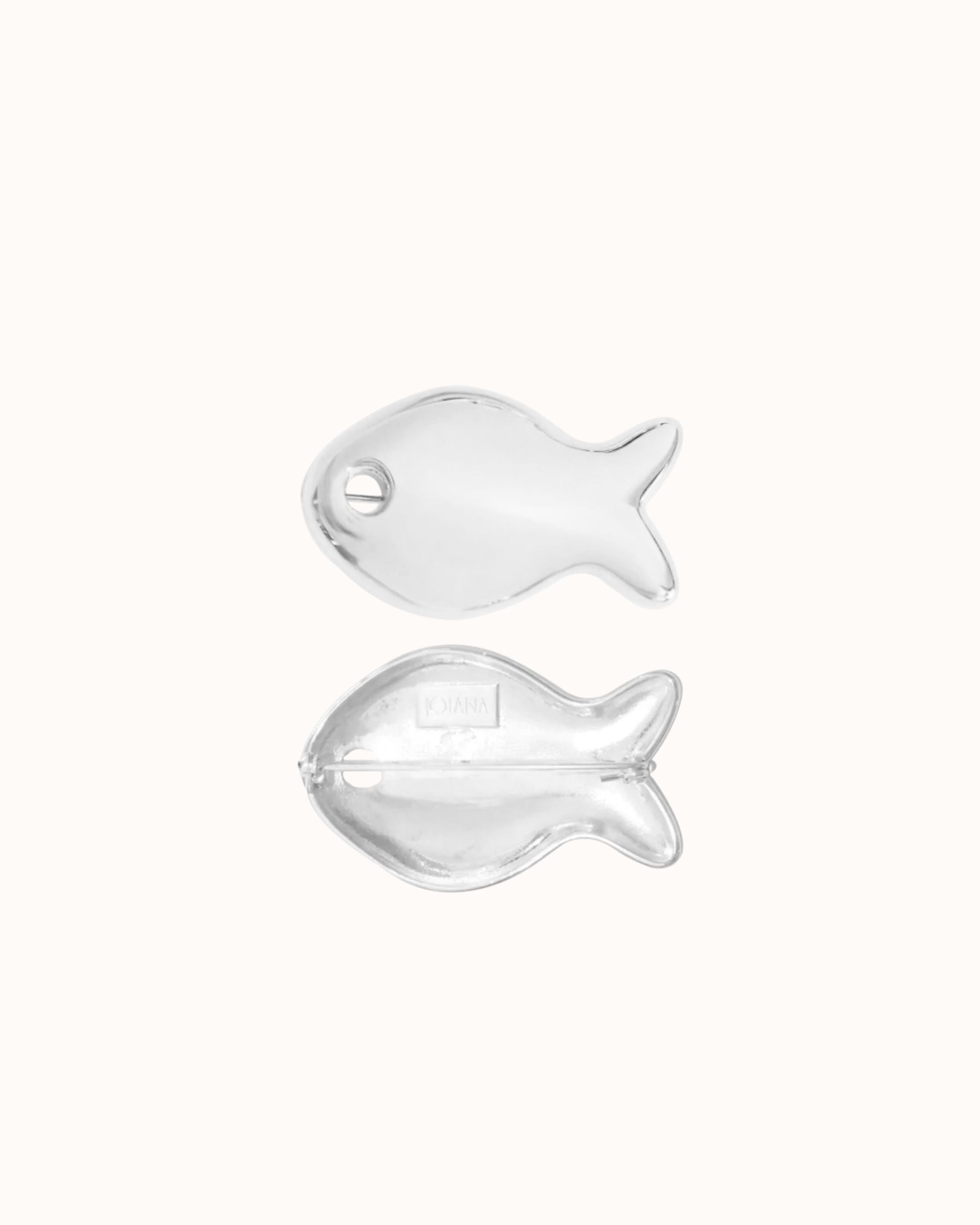 Fishie Brooch White Silver