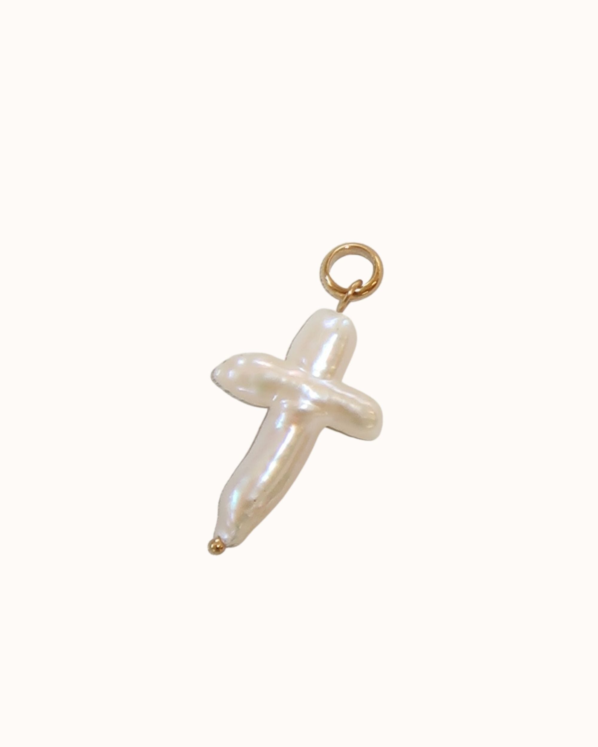 Pearl Cross Charm