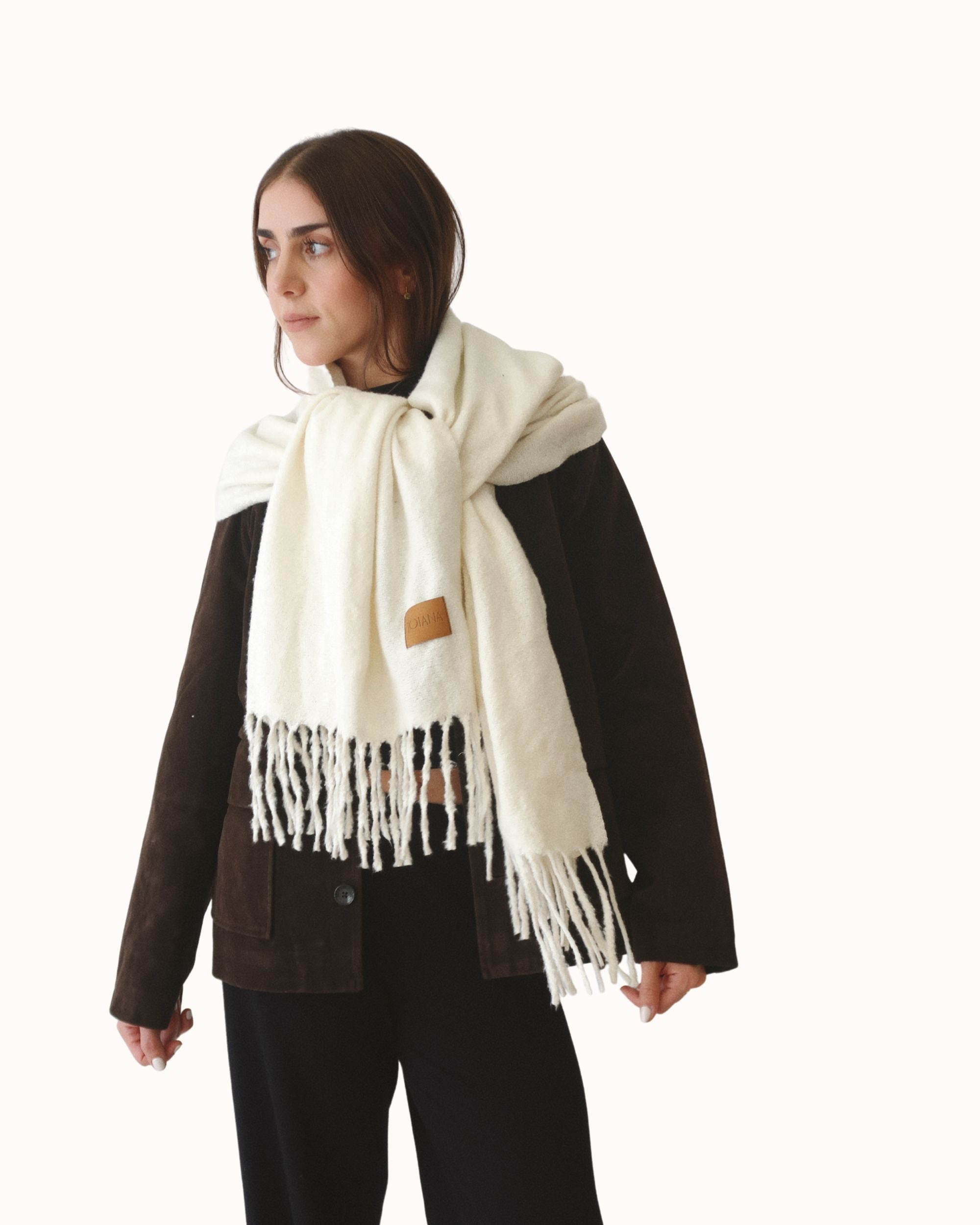 Cream Sweater Scarf