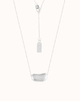 Bean Necklace White Silver
