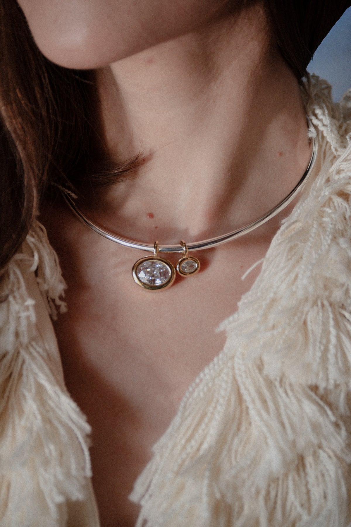 Birthstone Neck Cuff - Medium