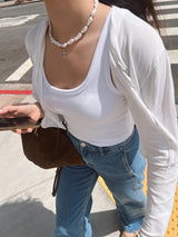 Biwa Pearl Necklace