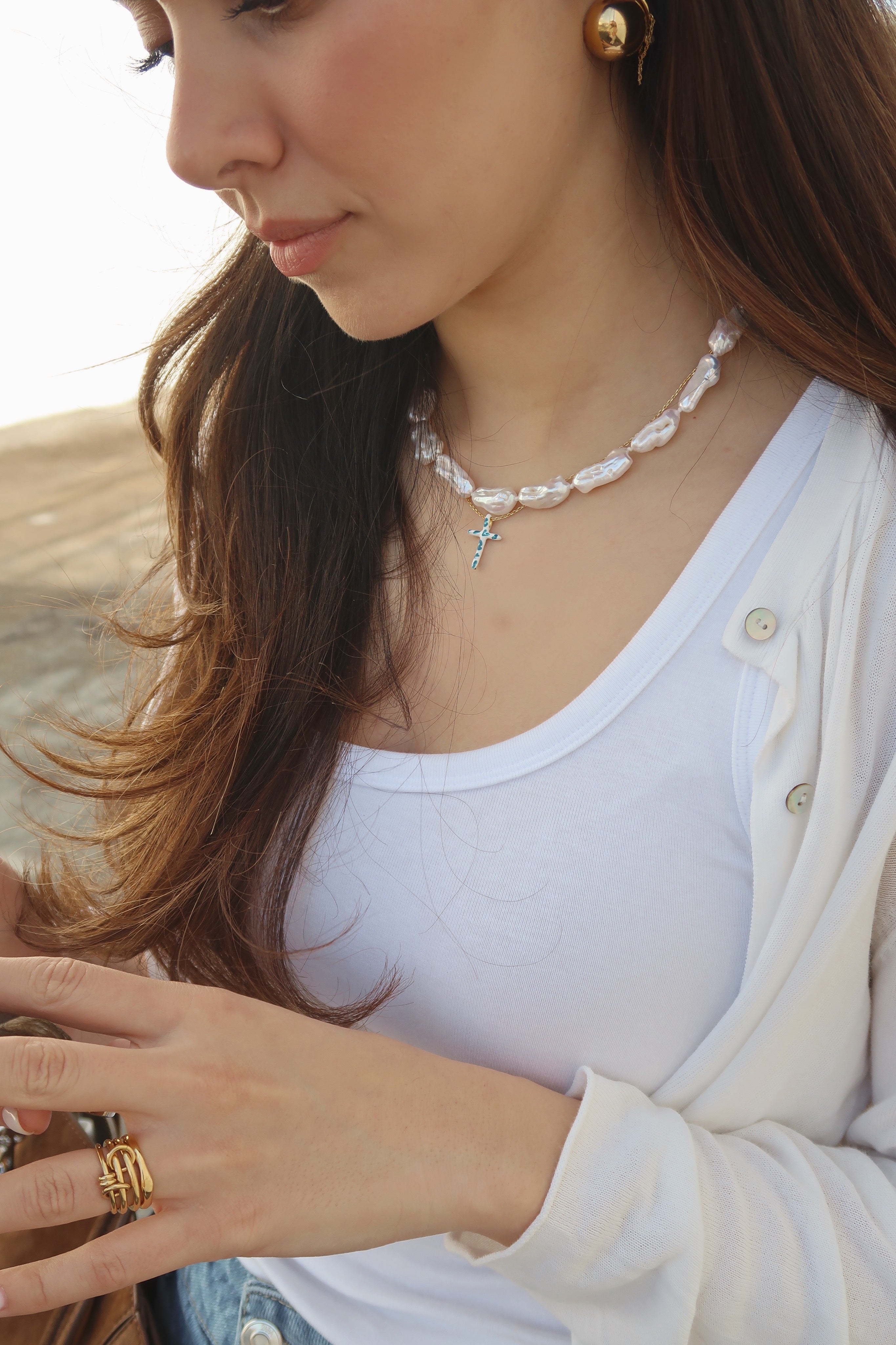 Biwa Pearl Necklace