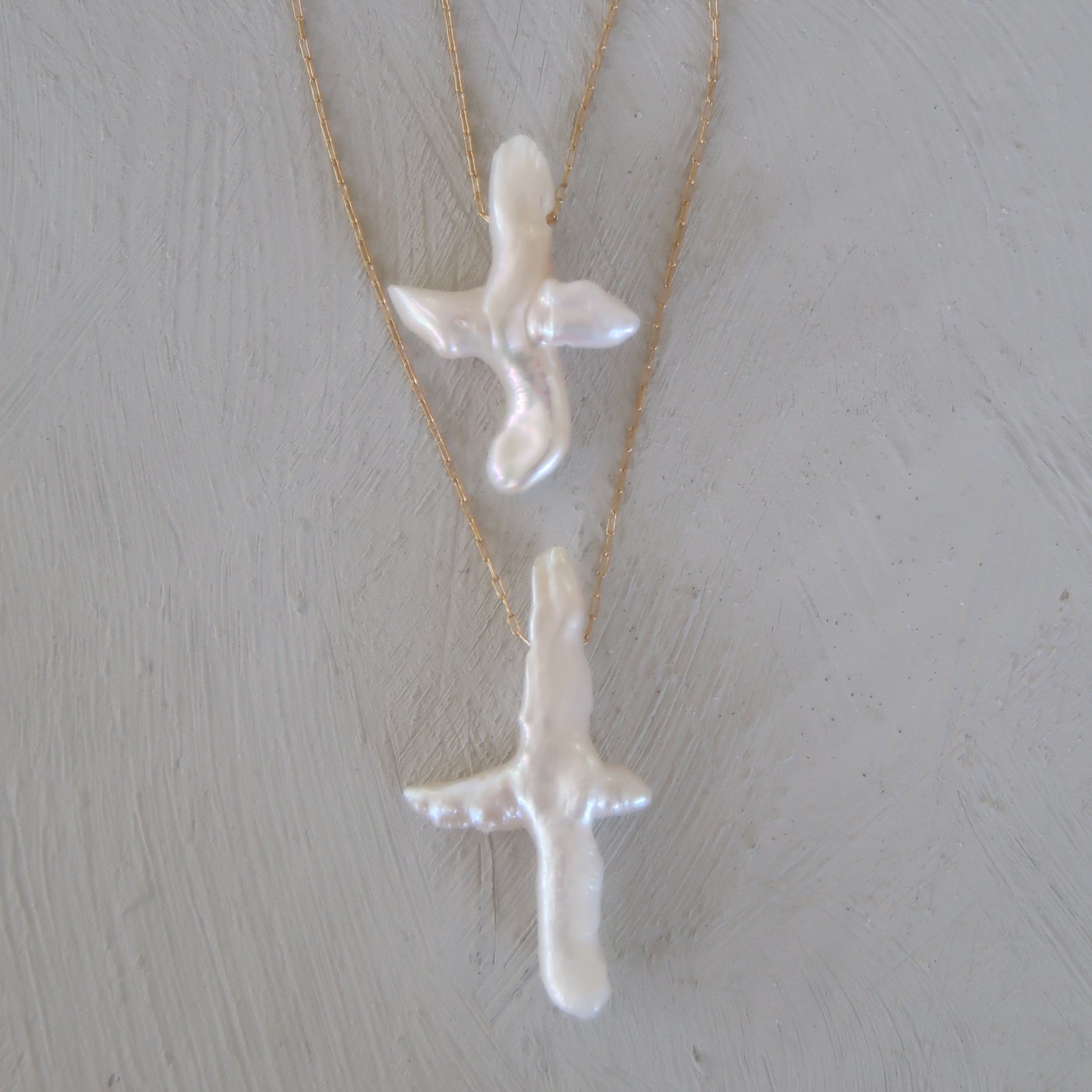 Pearl Cross Necklace - Imperfect Batch