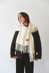 Cream Sweater Scarf