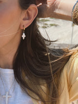 Pearl Cross Earrings - Minis