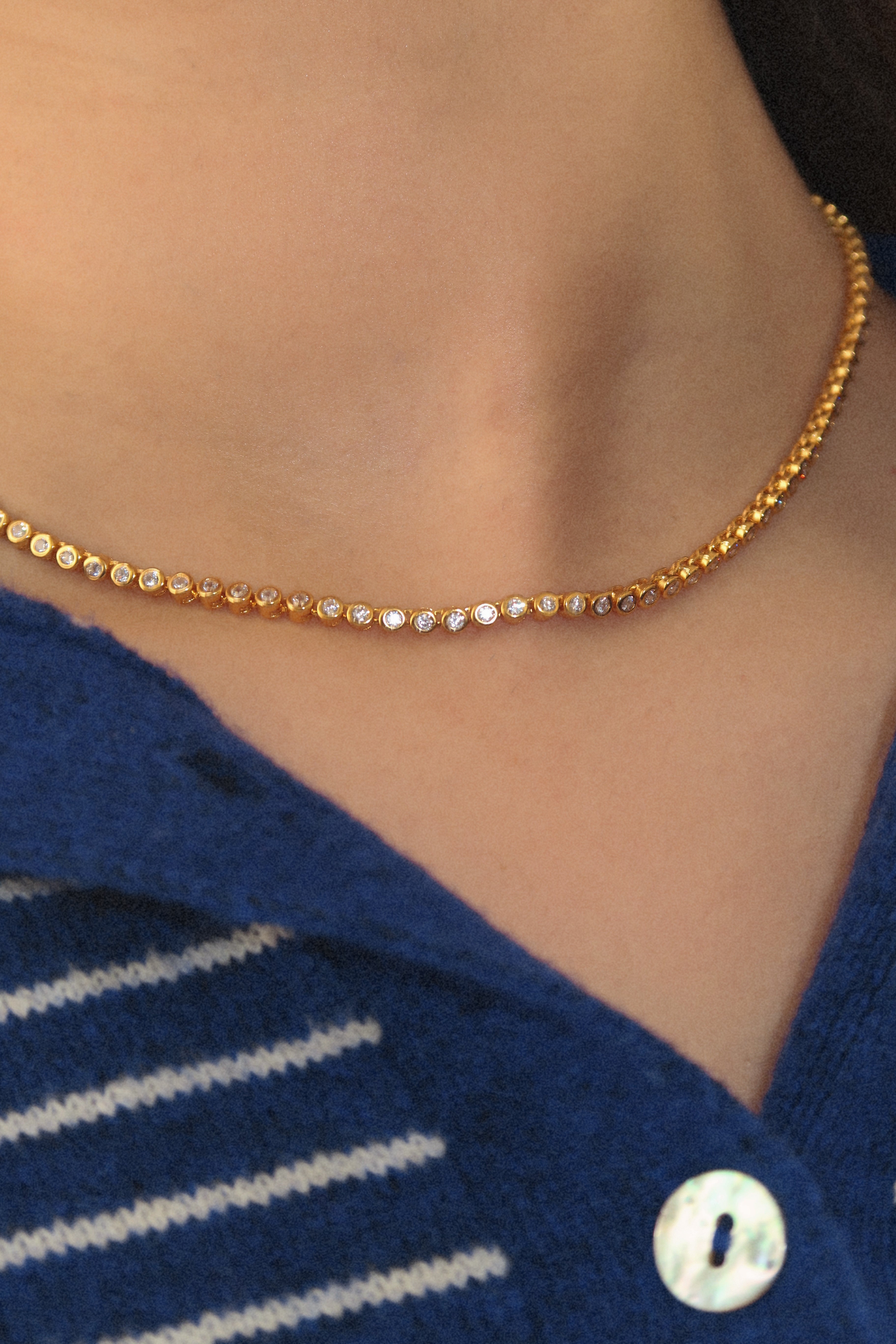 Bezel Tennis Necklace