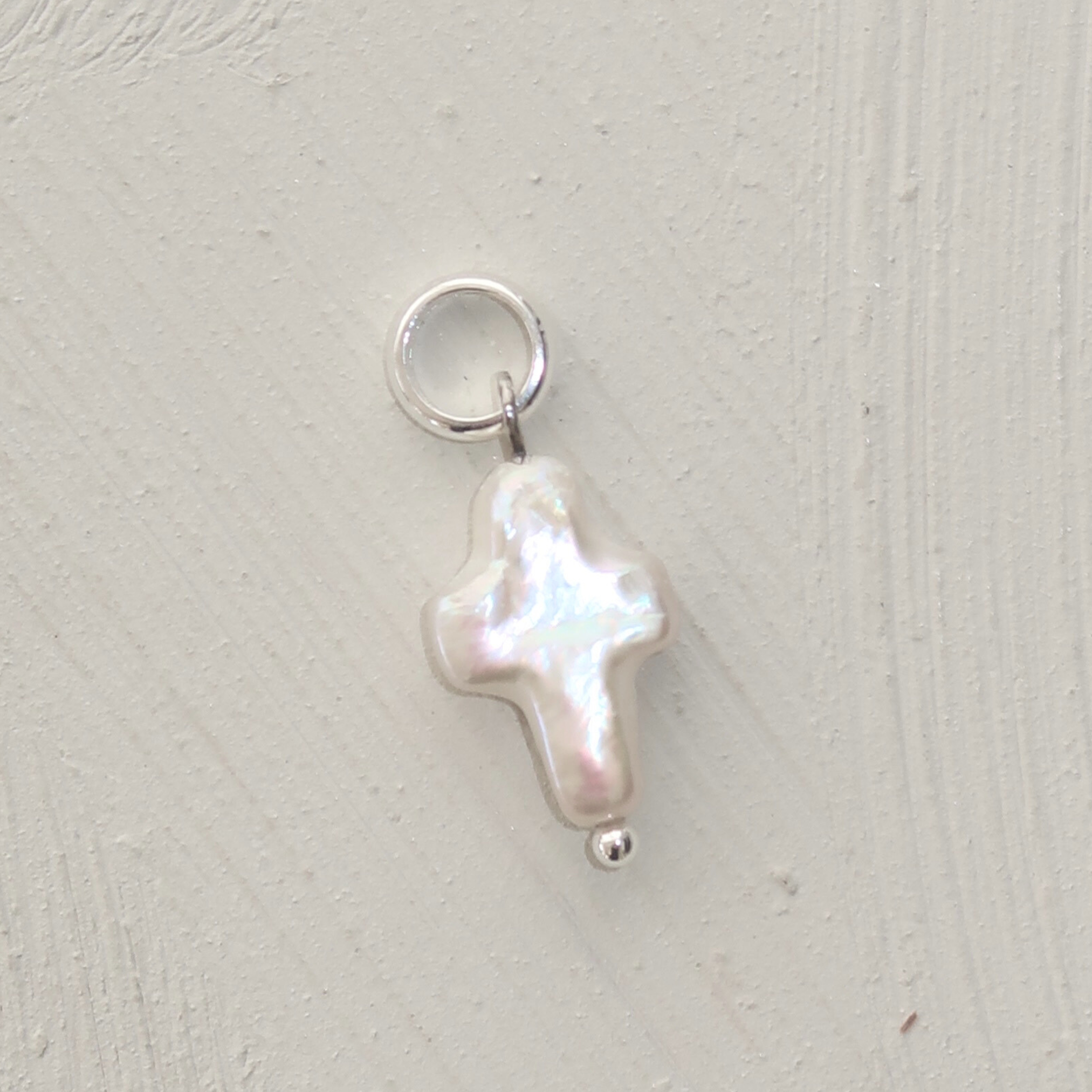 Mini Pearl Cross Charm