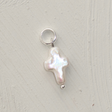 Mini Pearl Cross Charm