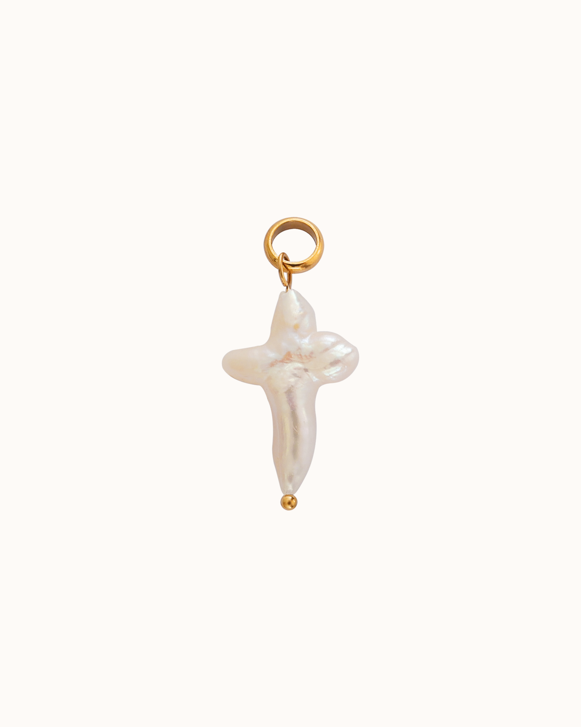 Pearl Cross Charm
