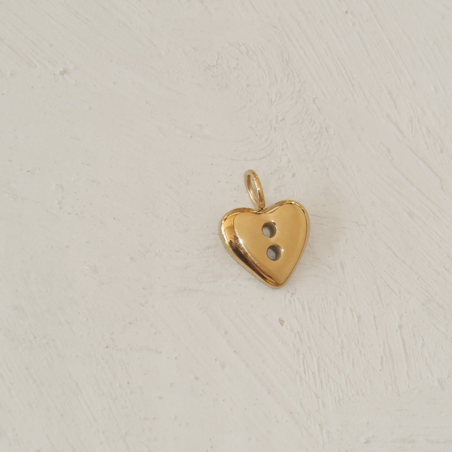 Button Heart Charm