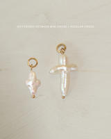 Mini Pearl Cross Charm