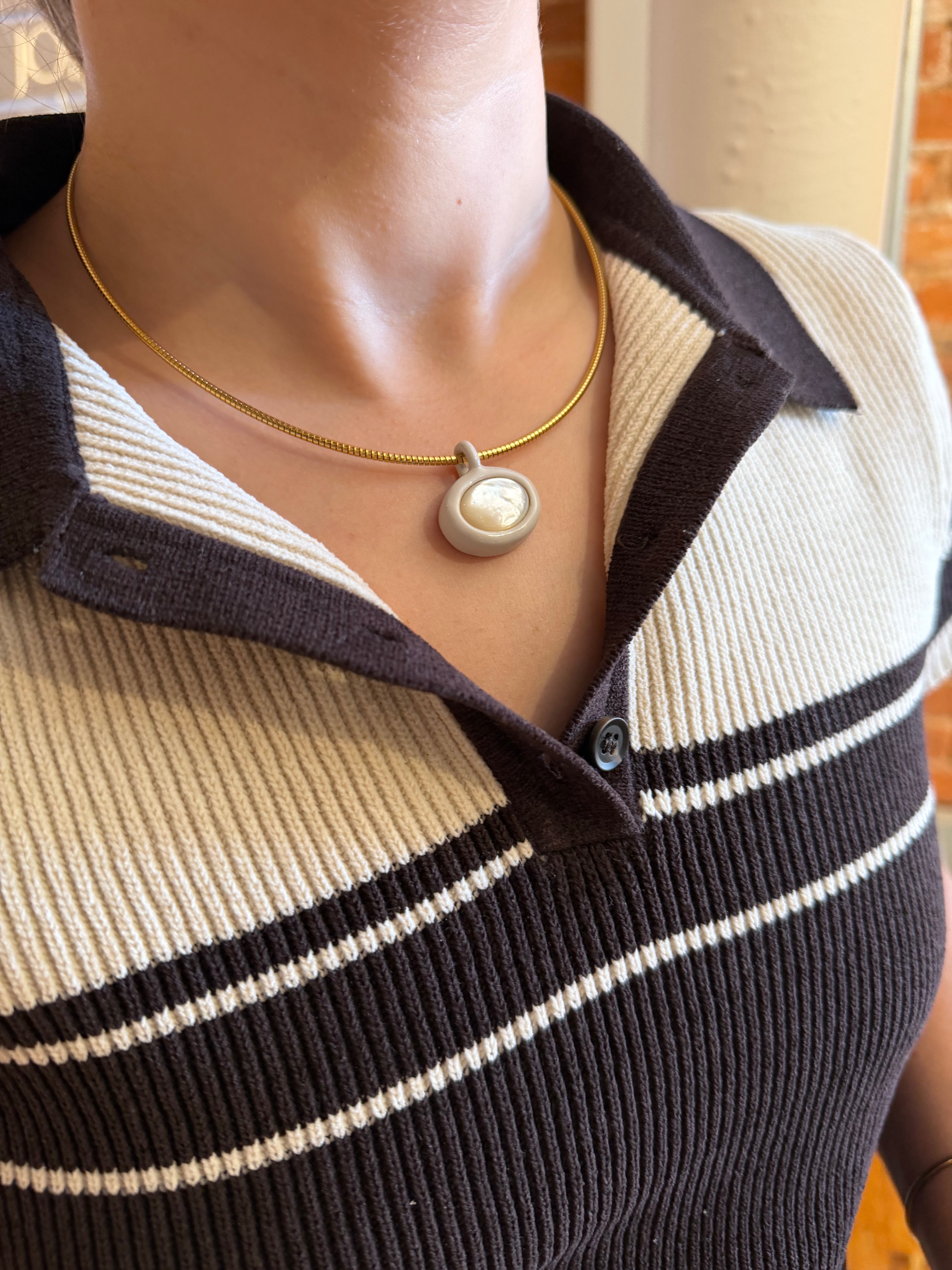 Birthstone Ribbed Choker