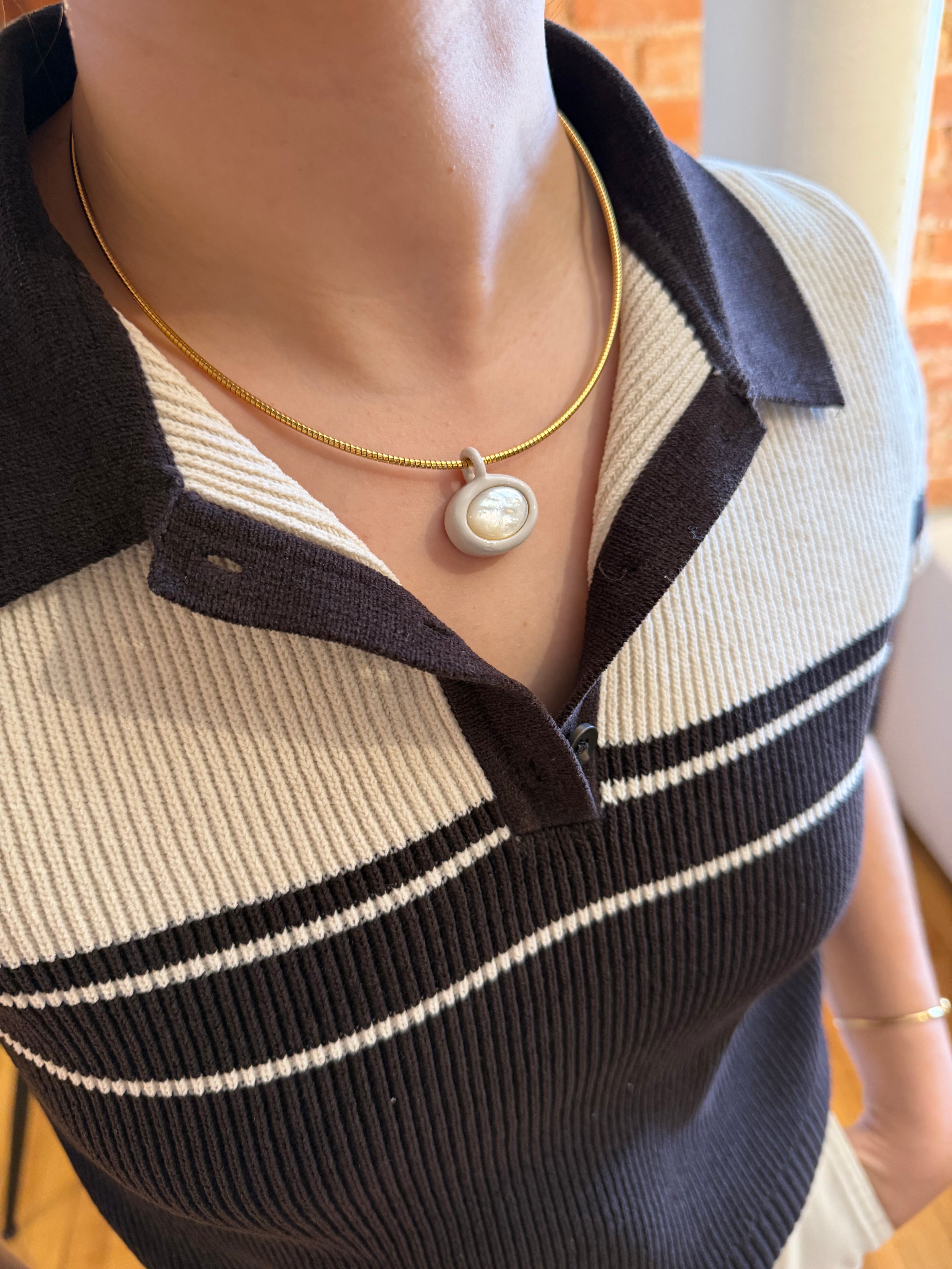 Birthstone Ribbed Choker
