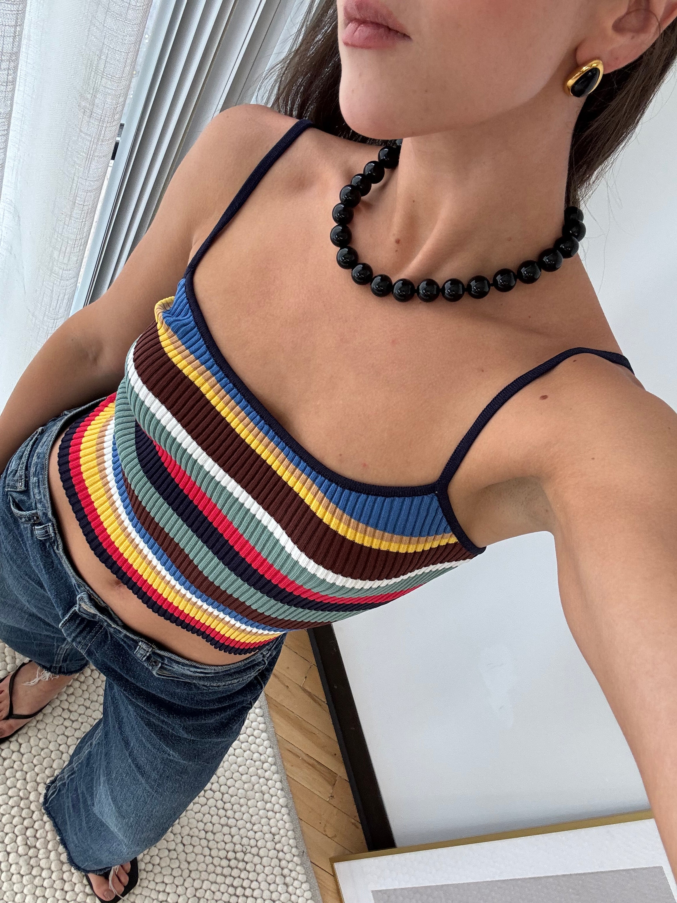 Mello Stone Necklace  - Noir