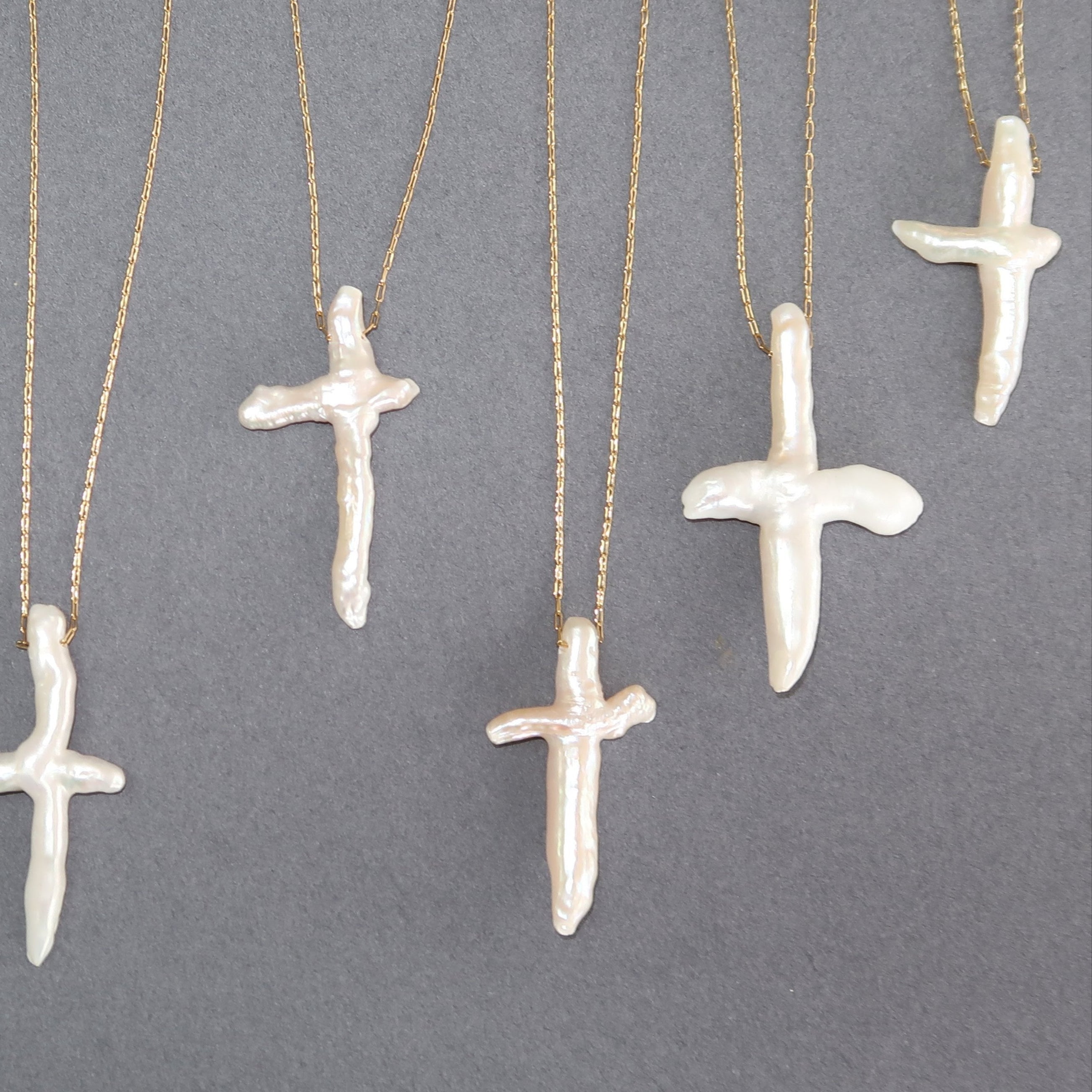 Pearl Cross Necklace - Imperfect Batch