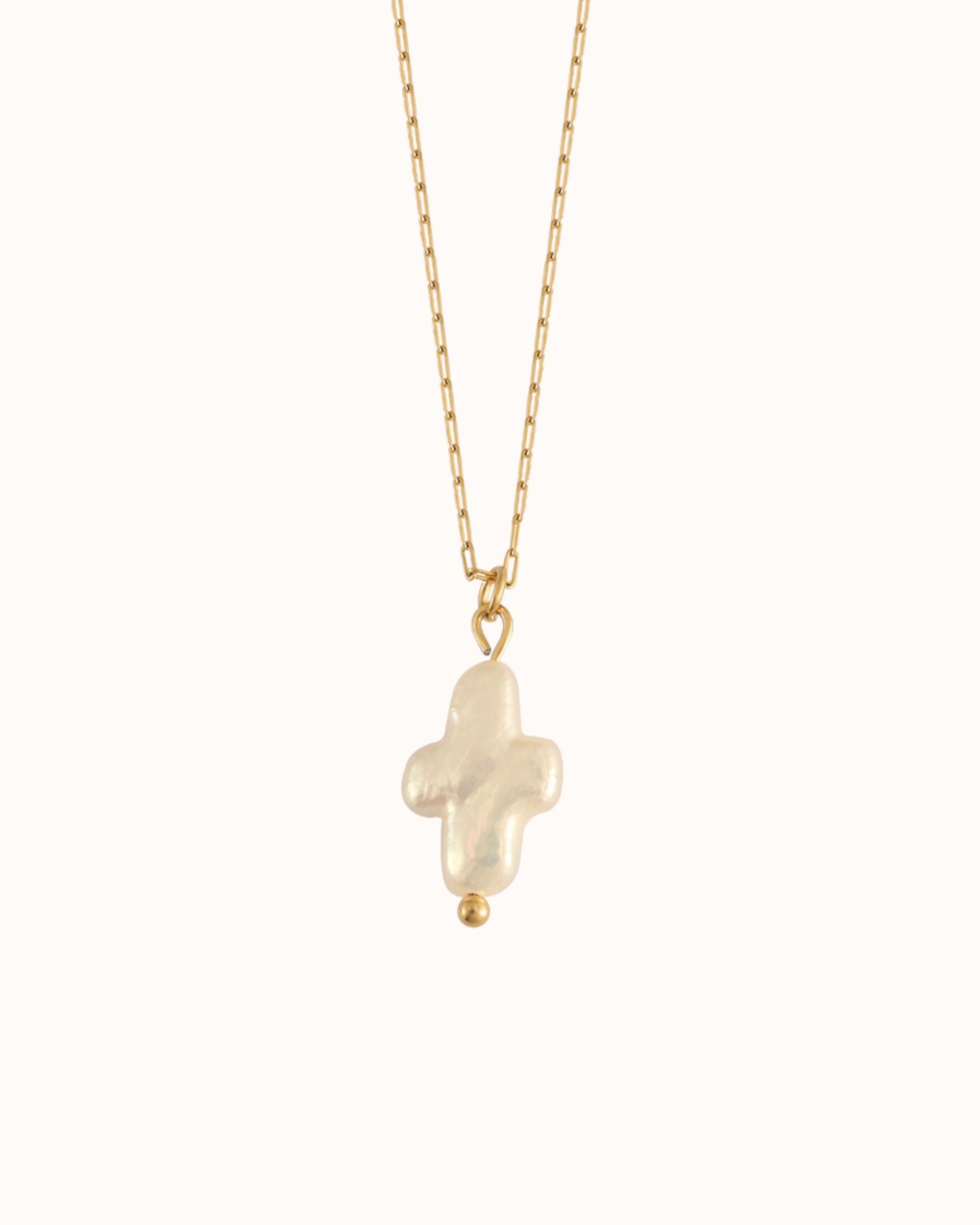 Mini Pearl Cross Necklace – Joiana Jewelry