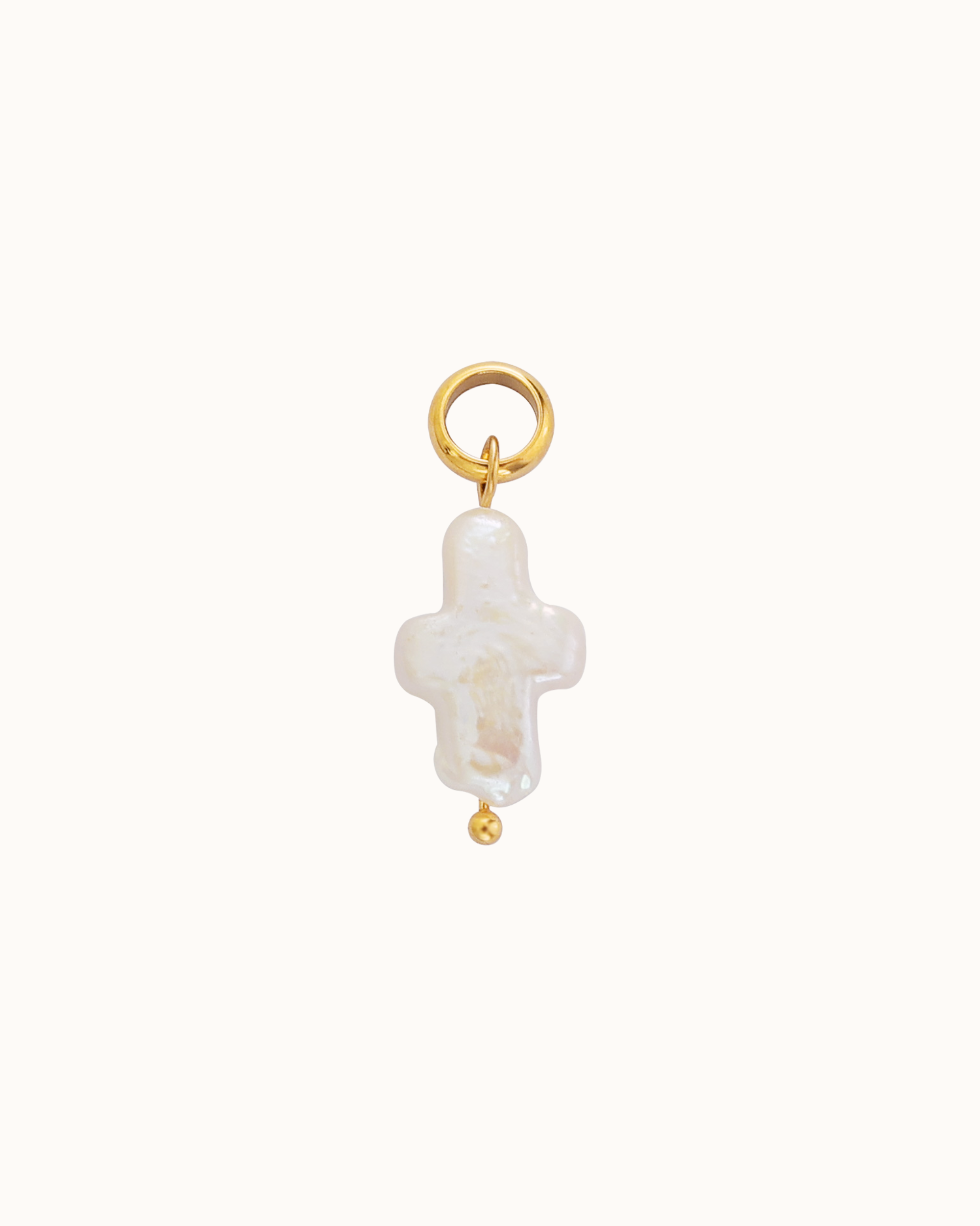 Mini Pearl Cross Charm