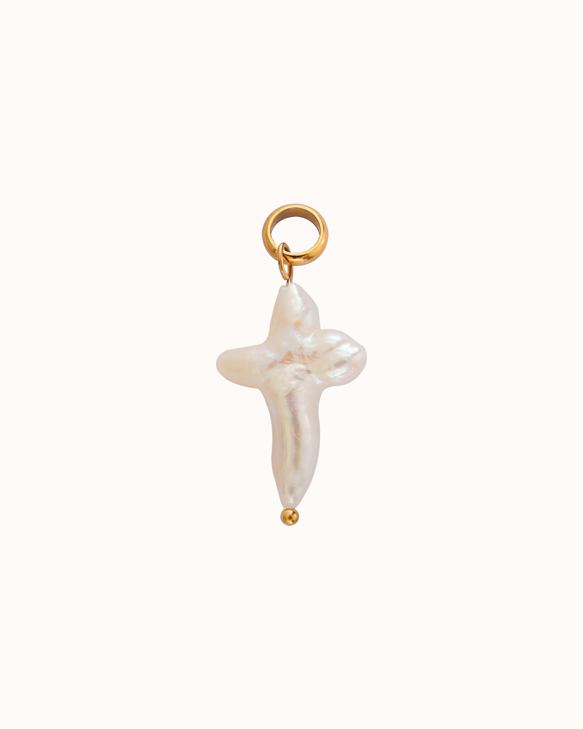 Pearl Cross Charm
