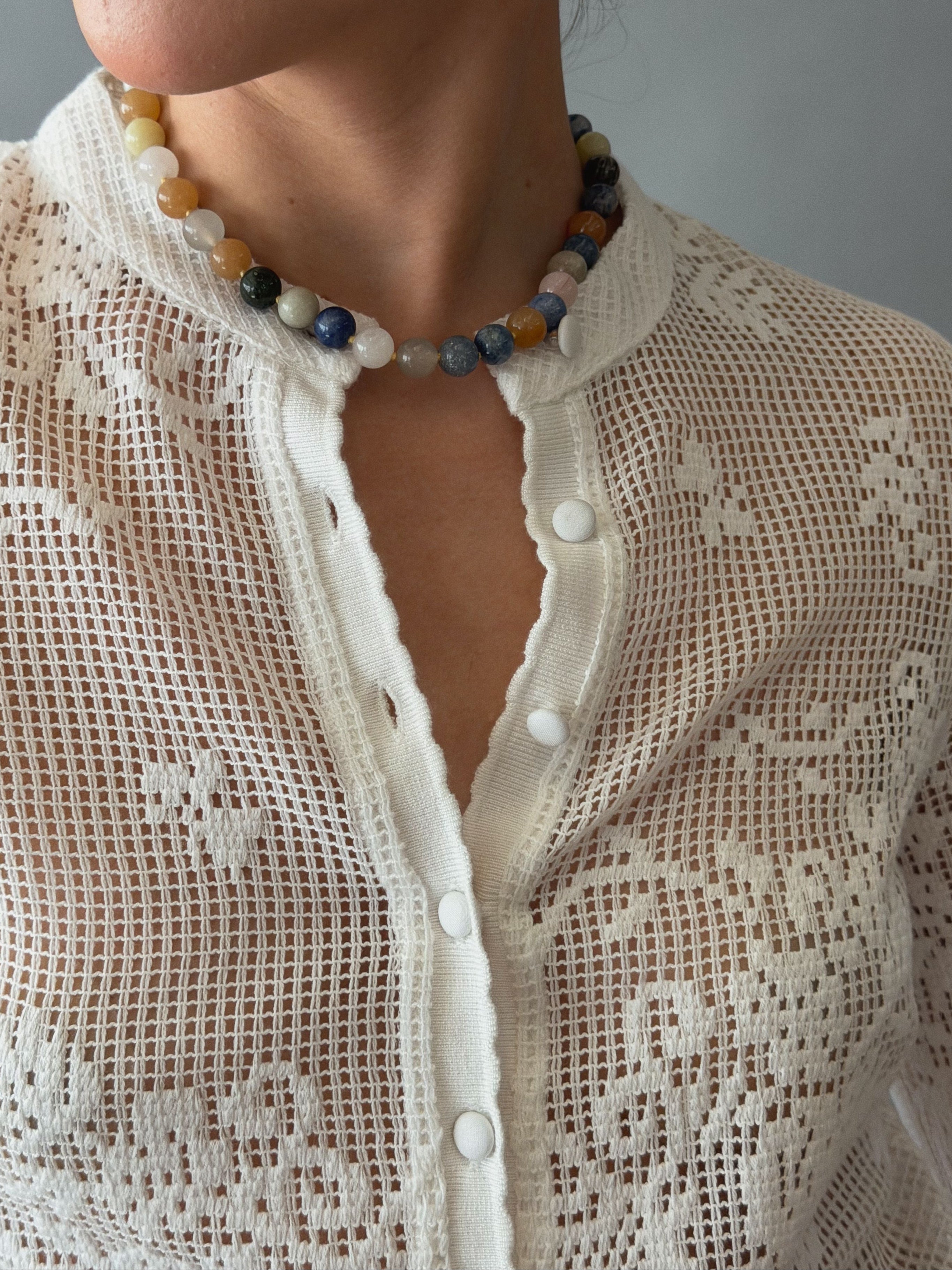 Mello Stone Necklace- Colour Agate