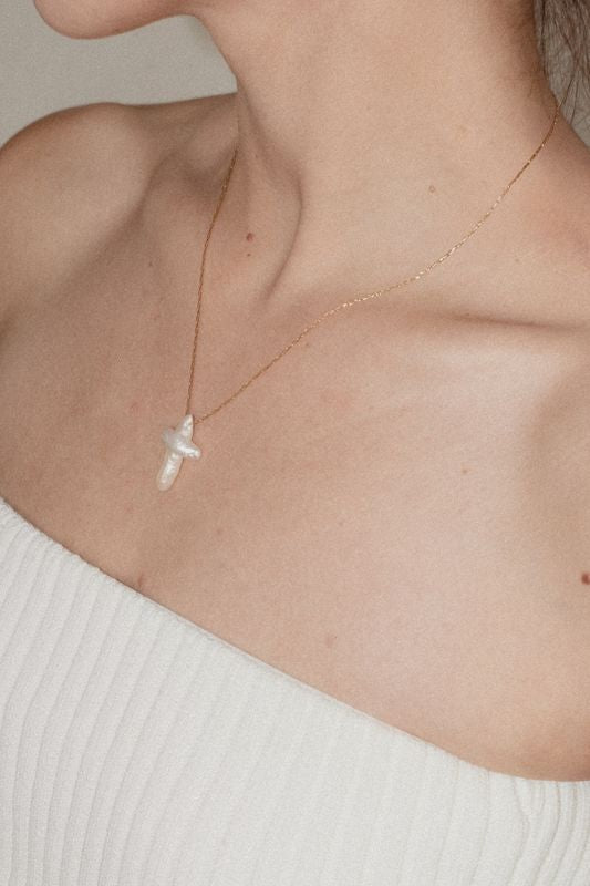 Pearl Cross Necklace – Joiana Jewelry