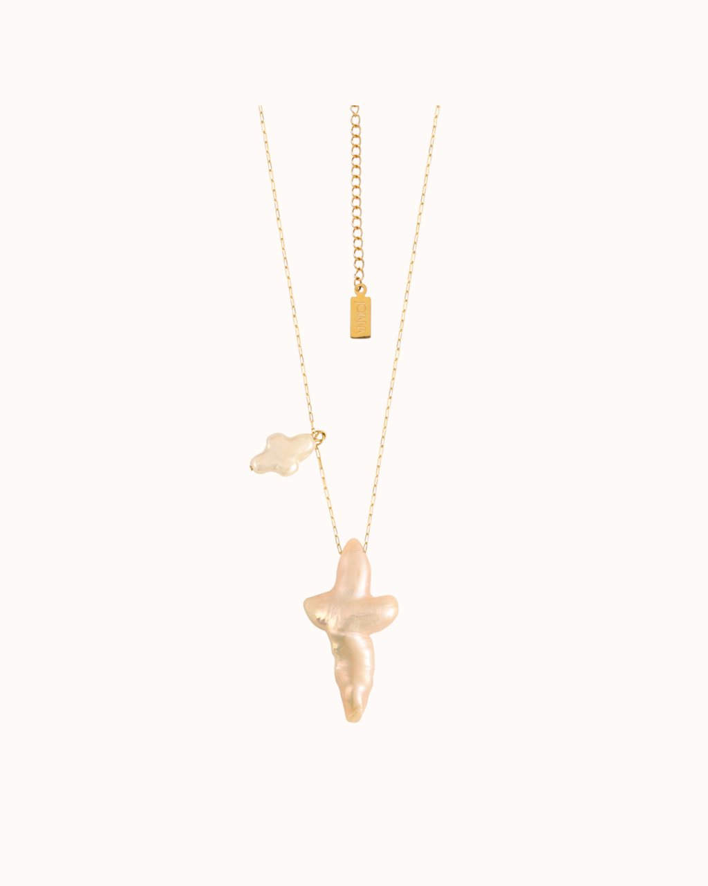 Irregular Shaped Grace Double Cross Necklace