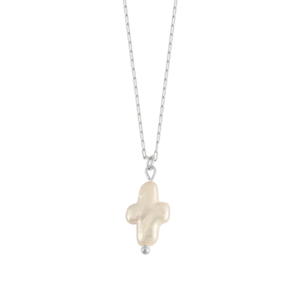 Mini Pearl Cross Necklace